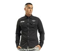 Brandit Luis Vintage Shirt with Badges schwarz, Größe L, Herren, Baumwolle