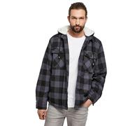 Brandit Jacke Lumberjacket Hooded kariert 100% Baumwolle Schwarz/Grau Größe 5XL