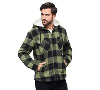 Brandit Kapuzenjacke Lumberjack Winter kariert 100% Baumwolle Schwarz/Oliv 5XL