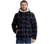 Brandit Jacke Lumber Jacket Hooded, Baumwolle/Polyester, Schwarz/Grau, Größe 3XL
