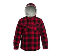 Brandit Jacke Lumberjacket mit Kapuze kariert rot/schwarz Baumwolle 3XL Herren