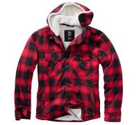 Brandit Lumberjacket Hooded red/black checkered, Größe 5XL, Herren, mit Kapuze, Baumwolle