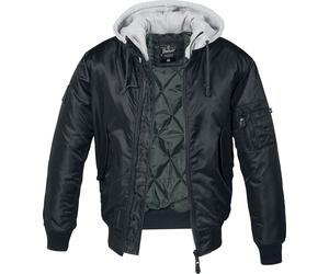Brandit MA1 Sweathood Bomberjacke schwarz grau in L