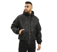 Brandit MA1 Sweathood Bomberjacke, schwarz mit schwarzer Kapuze, Größe M