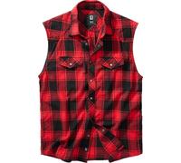 Brandit Check Shirt Sleeveless, Farbe: red/Black, Größe: 4XL