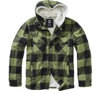 Brandit Jacke Lumber Jacket Hooded mit Kapuze Schwarz/Oliv Größe S