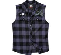 Brandit Ozzy Check Shirt Sleeveless, Farbe: Black-Grey-ch, Größe: 7XL