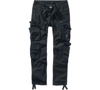 Brandit Herren Freizeithose Pure Slim Fit – Cargohose, Schwarz, M, 100% Baumwolle