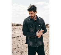 Brandit Riley Denim Shirt Long Sleeve, Farbe: Black, Größe: S