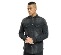 Brandit Riley Denim Shirt Long Sleeve, Farbe: Black, Größe: L