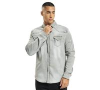 Brandit Riley Denim Shirt Long Sleeve, Farbe: Grey Denim, Größe: L