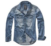 Brandit Riley Denimshirt Langarm Hemd (Sale) blau, Größe 5XL, Herren, Baumwolle