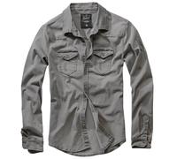 Brandit Riley Denimshirt Langarm Hemd (Sale) grau, Größe S, Herren, Baumwolle