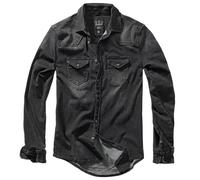 Brandit Riley Denimshirt Langarm Hemd (Sale) schwarz, Größe L, Herren, Baumwolle