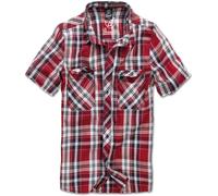 Brandit ROADSTAR Shirt Kurzarm Freizeit Hemd KARIERT Herren HOLZFÄLLERHEMD KARO, Größe:M, Farbe:Rot-Weiß
