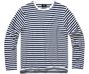 Brandit Stripe Jersey Langarmshirt, weiss-blau, Größe XL für Männer