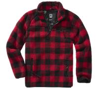 Brandit Pullover Teddyfleece Troyer Schwarz-Rot Größe L Herren