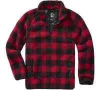 Brandit Pullover Teddyfleece Troyer Schwarz-Rot Größe L Herren