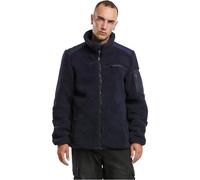 Allwetterjacke BRANDIT "Brandit Brandit Men Ramble Teddyfleece Jacket", Herren, Gr. M, blau (navy), 100% Polyester, unifarben, casual, normal, amerikanischer Ausschnitt, Langarm, Jacken (47982664-M) n