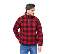 Sweatjacke BRANDIT "Herren Teddyfleece Troyer" Gr. 4XL, bunt (red, black, white) Herren Sweatjacken Troyer Fleecepullover (49480152-4XL)