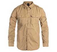 Langarmhemd BRANDIT "Herren Vintage Shirt" Gr. 4XL, US-Größen, braun (camel) Herren Hemden Langarm (10825159-4XL)