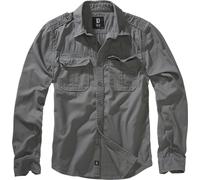 Brandit Longsleeve Hemd Vintage – Baumwolle, schwarz-grau – Herren Größe 5XL