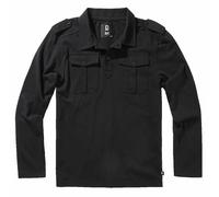 Brandit Jersey-Poloshirt Jon, Langarm, Baumwolle, Schwarz, Größe L, Herren