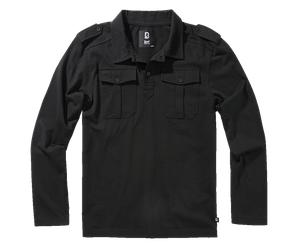 Brandit Willis Polo-Langarm-Shirt, Schwarz Größe XL