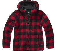 Brandit Women Jacke Ladies Teddyfleecejacket hood Red/Black-XS