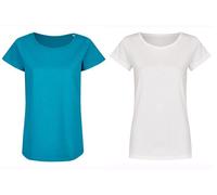 Brandless Basic Bio T-Shirt (ladies) Doublepack GOTS Weiss-Petrol M