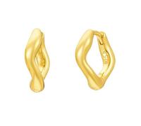 Brandlinger ® Ohrringe Silber 925. Asymmetrische Creolen gold, geschwungen. Schmuck Damen vergoldet mit 18 Karat (Silber und Gold) für Frauen und Mädchen.