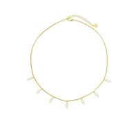 Brandlinger ® Perlenkette Damen Silber 925. Kette mit Süßwasserperlen, vergoldet mit 18 Karat (Silber und Gold), Schmuck für Frauen und Mädchen. Kettenlänge verstellbar 35-40cm (sehr eng anliegend).