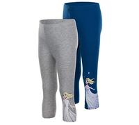 Brandsseller 2er Set Mädchen Kinder Capri Leggings Freizeithose Jogginghose mit Motiven im Stil von Frozen 110/116