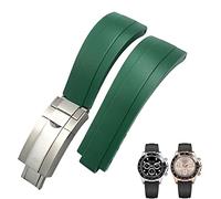 BRART Silikon-Armband mit kurzer Schnalle, 20 mm, 21 mm, passend für Rolex Daytona Submariner Role Oysterflex Yacht Master, 20 mm, Azetat, Kein Edelstein