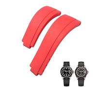 BRART Silikon-Armband mit kurzer Schnalle, 20 mm, 21 mm, passend für Rolex Daytona Submariner Role Oysterflex Yacht Master, 21 mm, Azetat, Kein Edelstein