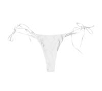 Brasilianischer Bikini-Unterteil für Damen, mit Schnürung, niedriger Taille, Badebekleidung, Slips, Strandmode, brasilianischer Bikini, seitlich gebundener Tanga, Tank Top Herren Tiefer 128 (White, M)