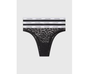 Brasilslip "3 PACK BRAZILIAN (LOW-RISE)", Damen, Gr. M (38), 3 Stk., schwarz (schwarz, schwarz, schwarz), Spitze, Obermaterial: 87% Polyamid, 13% Elasthan, CALVIN KLEIN UNDERWEAR, gemustert, körpernah