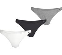 Brasilslip "3 PACK DIPPED BRAZILIAN", Damen, Gr. XL (42/44), 3 Stk., weiß (lt grau htr, weiß, navy rib), Jersey, Obermaterial: 95% Baumwolle, 5% Elasthan, TOMMY HILFIGER UNDERWEAR, unifarben, körperna