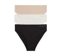 Brasilslip "3P BRAZILIAN", Damen, Gr. L (40), 3 Stk., bunt (ivory, misty blush, schwarz), Jersey, Obermaterial: 83% Baumwolle, 17% Elasthan, TOMMY HILFIGER UNDERWEAR, körpernah, Unterhosen, mit Logodr