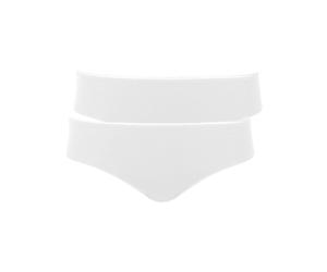 Brasilslip LISCA "2er Pack Damen Brasil Slip Emma", Damen, Gr. L, weiß, Stoff, Obermaterial: 45% Baumwolle CO. 45% Modal CMD. 10% Elasthan EL., Unterhosen (18214816-L) weiß