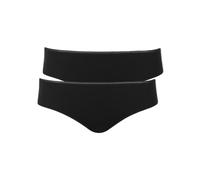 Brasilslip LISCA "2er Pack Damen Brasil Slip Emma", Damen, Gr. M, schwarz, Stoff, Obermaterial: 45% Baumwolle CO. 45% Modal CMD. 10% Elasthan EL., Unterhosen (51935008-M) schwarz