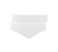 Brasilslip LISCA "2er Pack Damen Brasil Slip Emma", Damen, Gr. M, weiß, Stoff, Obermaterial: 45% Baumwolle CO. 45% Modal CMD. 10% Elasthan EL., Unterhosen (18214816-M) weiß