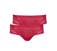 Brasilslip LISCA "2er Pack Damen Brazilian Slip Evelyn", Damen, Gr. 42, rot, Spitze, Obermaterial: 80% Polyamid PA. 20% Elasthan EL., Unterhosen (53284755-42) rot