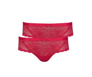 Brasilslip LISCA "2er Pack Damen Brazilian Slip Evelyn", Damen, Gr. 42, rot, Spitze, Obermaterial: 80% Polyamid PA. 20% Elasthan EL., Unterhosen (53284755-42) rot