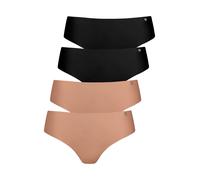 Brasilslip LISCA "4er Pack Damen Brazilian Slip Clean Cut Everyday", Damen, Gr. S, schwarz, rose blush, Unterhosen (62441268-S) schwarz, rose blush