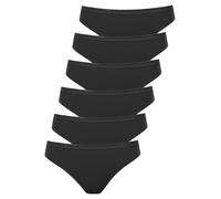Brasilslip LISCA "6er Pack Damen Brasil Slip Happyday", Damen, Gr. M, schwarz, Obermaterial: 95% Baumwolle CO. 5% Elasthan EL., Unterhosen (24777734-M) schwarz