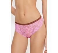 Brasilslip LSCN BY LASCANA, Damen, Gr. 40/42, 1 Stk., pink, Spitze, Obermaterial: 87% Nylon, 13% Elasthan, kontrastfarbene Details, unifarben, figurbetont, Unterhosen, mit glänzendem Bündchen (4175980