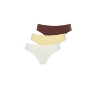 Brasilslip LSCN BY LASCANA, Damen, Gr. 40/42, bunt (gelb, braun, creme), Microfaser, Obermaterial: 77% Polyamid, 23% Elasthan, unifarben, körpernah, Unterhosen, aus weicher und hoch elastischer Microf