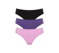 Brasilslip LSCN BY LASCANA, Damen, Gr. 40/42, schwarz (blau, violet, lila), Microfaser, Obermaterial: 77% Polyamid, 23% Elasthan, unifarben, körpernah, Unterhosen, aus weicher und hoch elastischer Mic