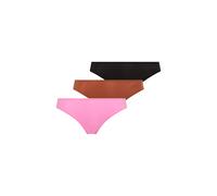 Brasilslip LSCN BY LASCANA, Damen, Gr. 48/50, bunt (pink, braun, schwarz), Microfaser, Obermaterial: 77% Polyamid, 23% Elasthan, unifarben, körpernah, Unterhosen, aus weicher und hoch elastischer Micr